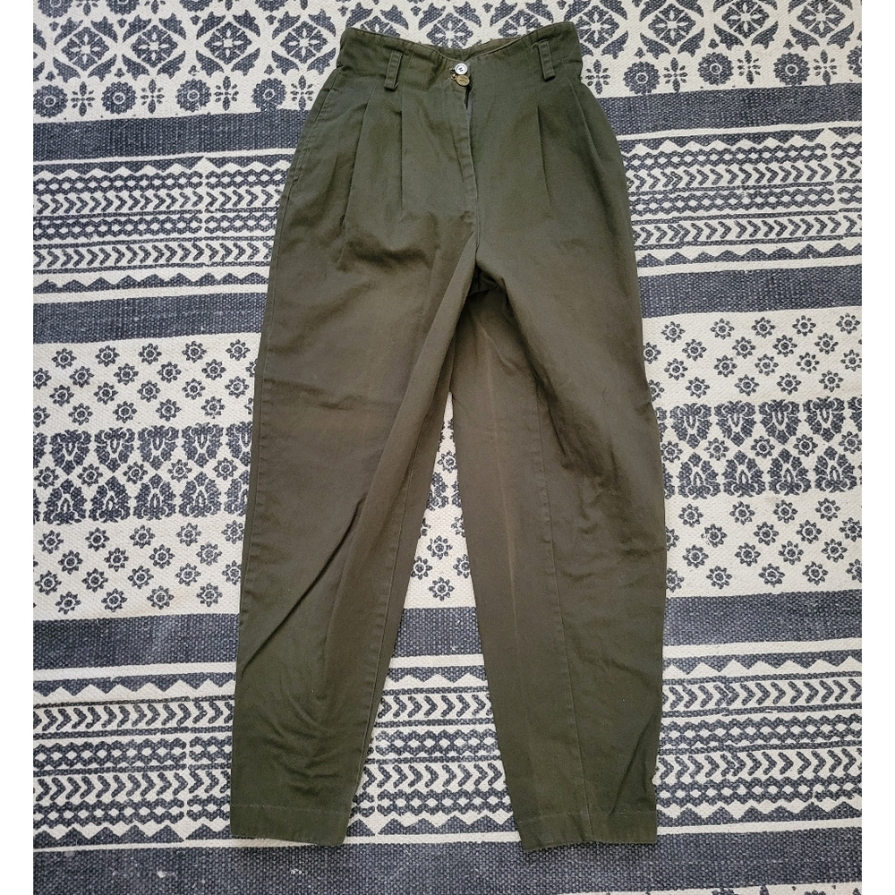 VNT womens made in Japan olive green high waist trouser size 7